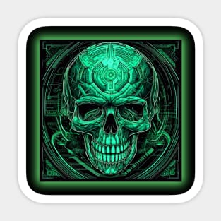 Neon Green Skull Sticker